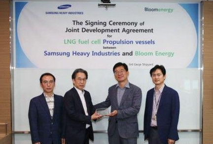三星重工与Bloom Energy签署协议，加紧开发燃料电池动力船舶